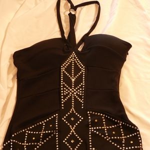 Beaded black bebe dress